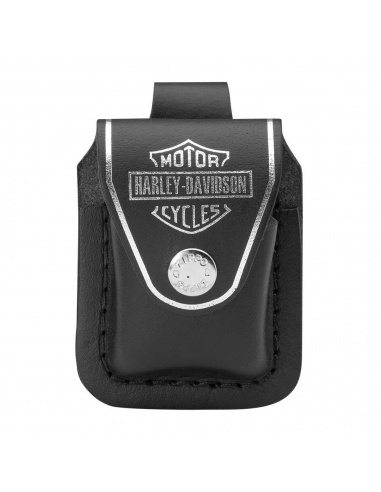 Fekete Zippo Harley Davidson bőrtok HDPBK