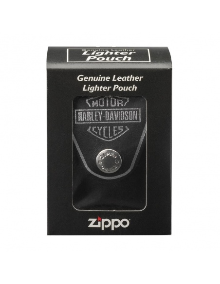 Fekete Zippo Harley Davidson bőrtok HDPBK