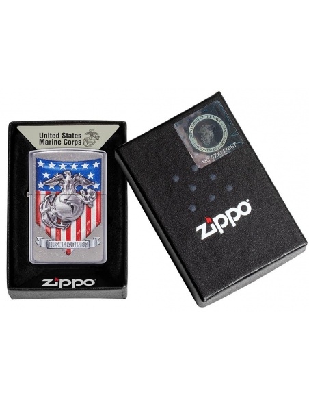 Zippo 49317 US Marine Corps Crest American Flag öngyújtó