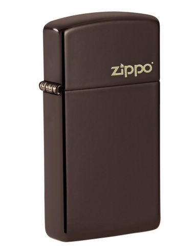 Zippo 49266ZL Slim Brown Zippo Logo öngyújtó