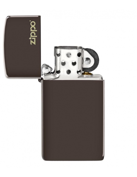 Zippo 49266ZL Slim Brown Zippo Logo öngyújtó