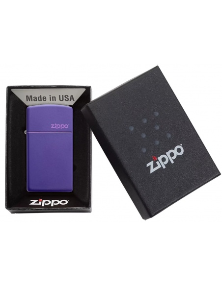 Zippo 1637ZL Slim Purple Matte Zippo Logo öngyújtó