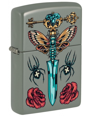 Zippo 49860 Gothic Dagger with Spider and Butterfly öngyújtó