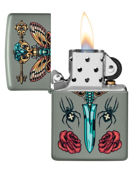 Zippo 49860 Gothic Dagger with Spider and Butterfly öngyújtó