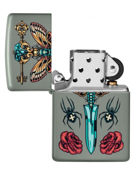 Zippo 49860 Gothic Dagger with Spider and Butterfly öngyújtó