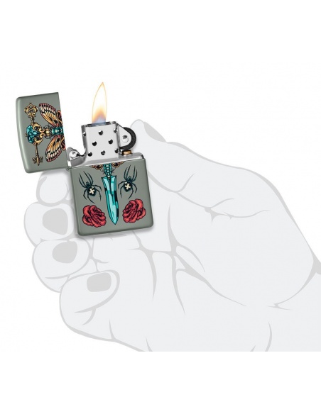 Zippo 49860 Gothic Dagger with Spider and Butterfly öngyújtó