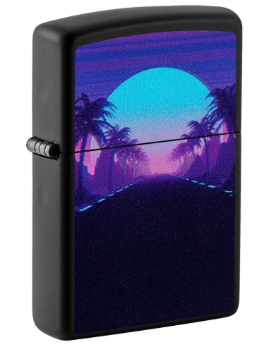 Zippo 49809 Black Light Sunset and Palm Trees öngyújtó