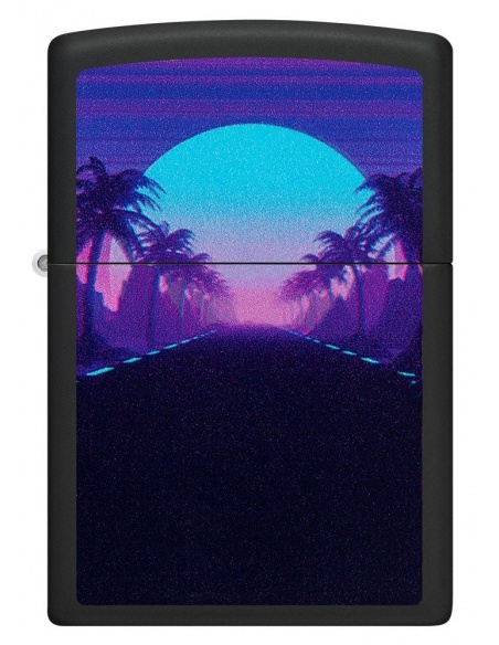 Zippo 49809 Black Light Sunset and Palm Trees öngyújtó