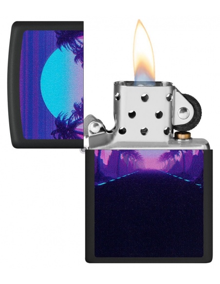 Zippo 49809 Black Light Sunset and Palm Trees öngyújtó