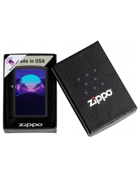 Zippo 49809 Black Light Sunset and Palm Trees öngyújtó