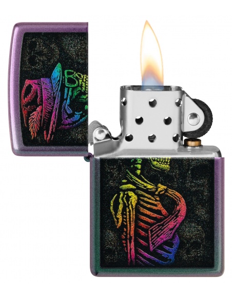 Zippo 48192 Rainbow Skeleton with Hat and Tie öngyújtó