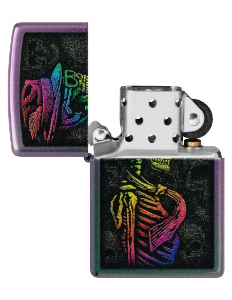 Zippo 48192 Rainbow Skeleton with Hat and Tie öngyújtó