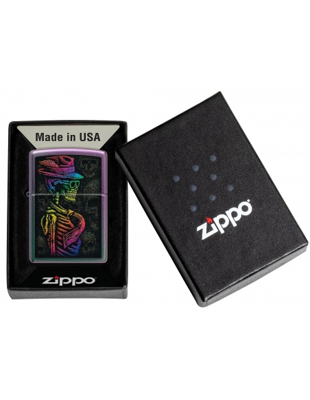 Zippo 48192 Rainbow Skeleton with Hat and Tie öngyújtó