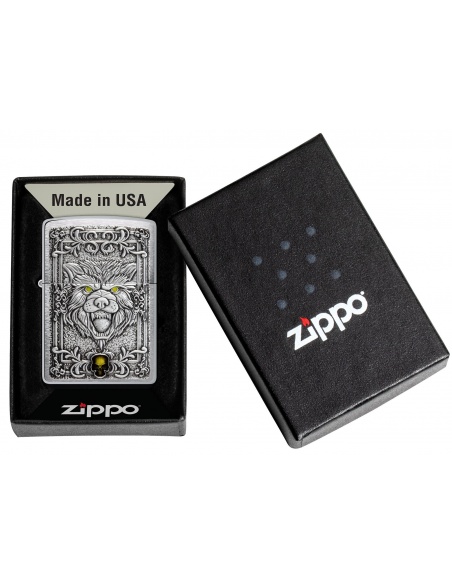 Zippo 48690 Wolf and Skull Emblem öngyújtó