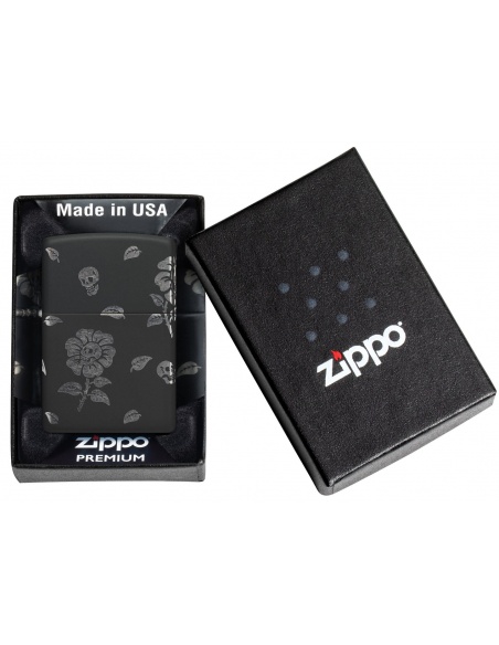 Zippo 48931 Blooming Flowers and Skull öngyújtó