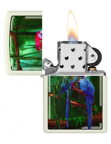 Zippo 48972 Carol Cavalaris Ara Parrots - Glow-in-the-Dark öngyújtó